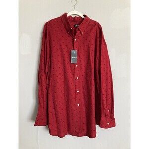 NEW Chaps Dog Print Flannel Long Sleeve Shirt 2XB Labrador Red Big & Tall